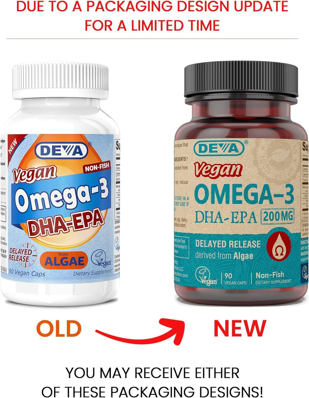 DEVA Omega-3 delayed-release softgels for vegan health goals