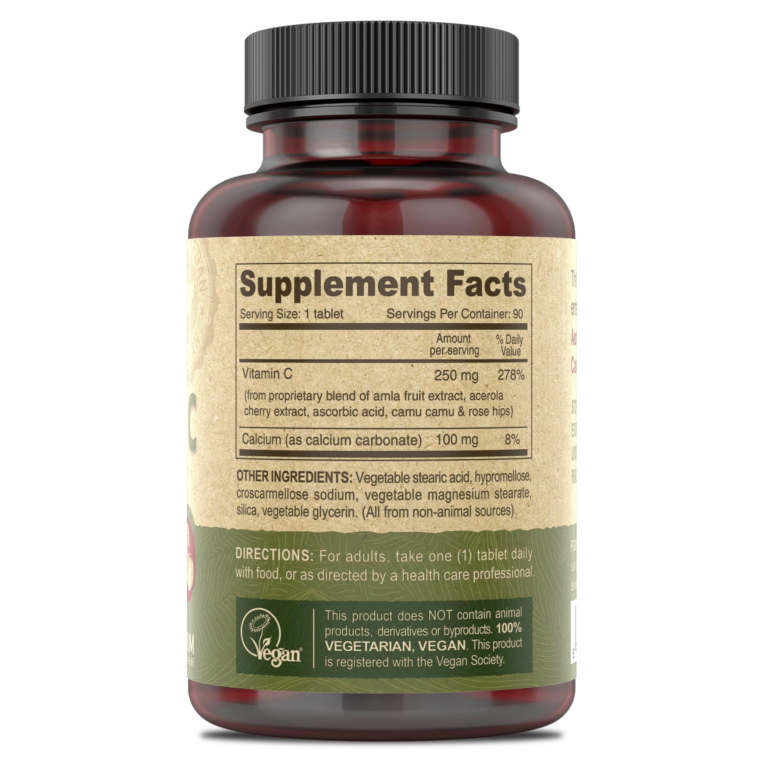 DEVA Vitamin C tablets close-up of plant-based blend for daily wellness