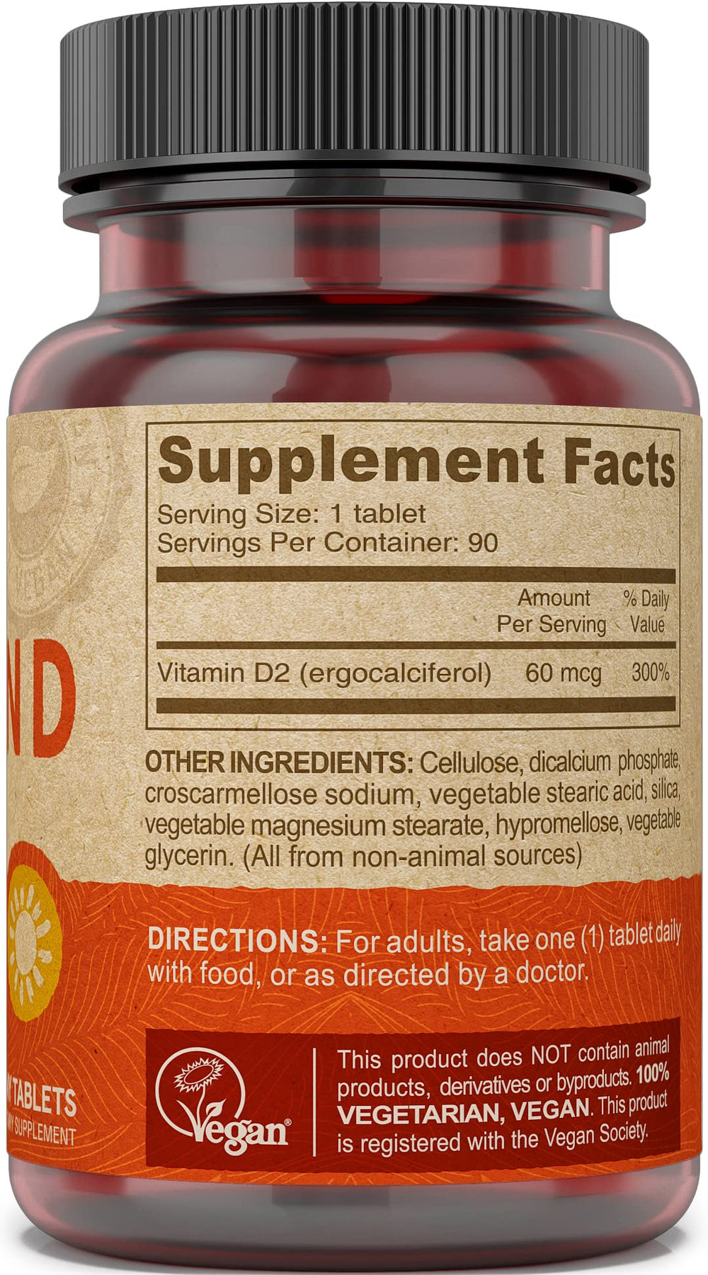 DEVA Vitamin D2 tablets close-up, high-potency vegan vitamin D