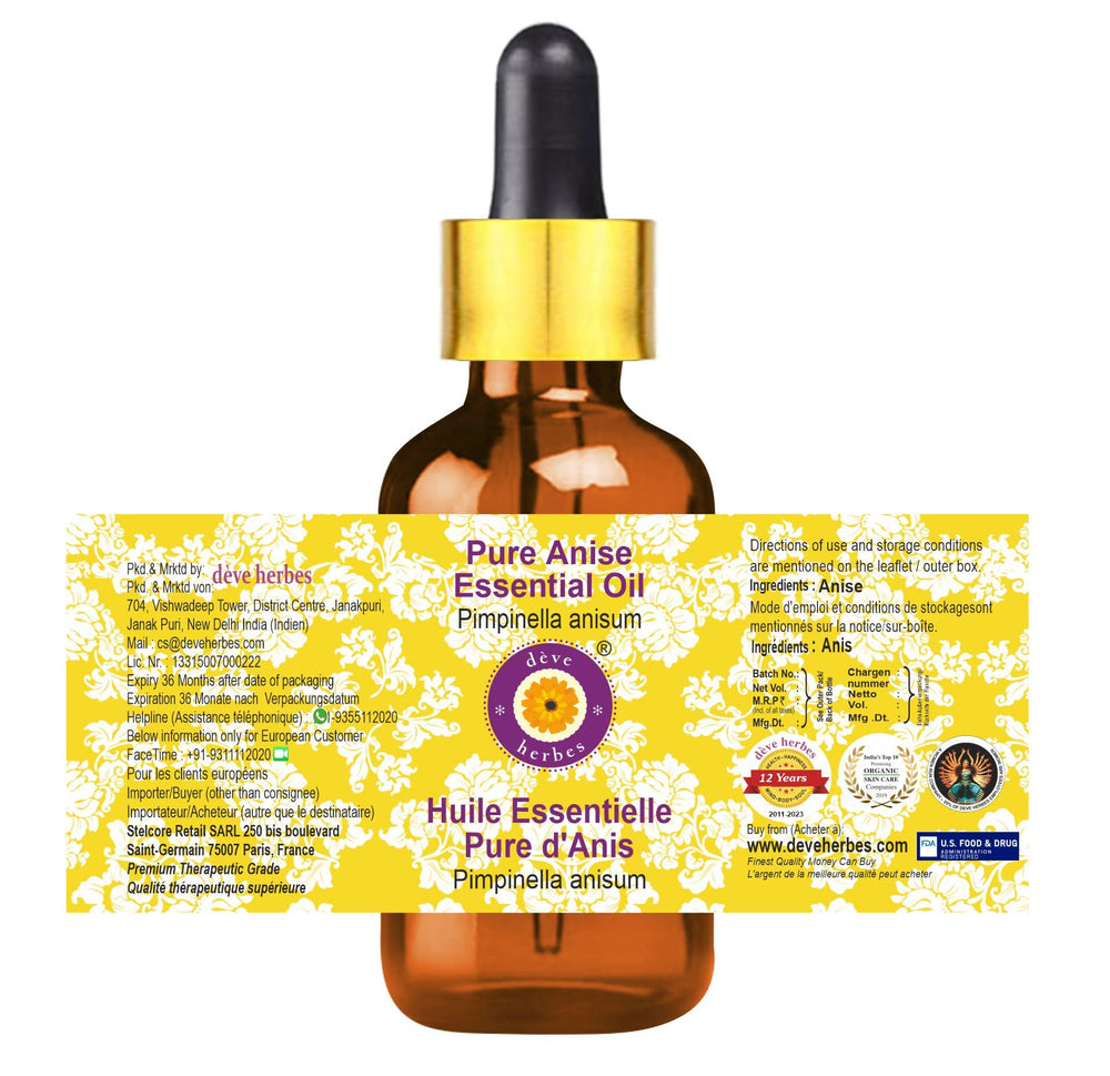 dève herbes Anise oil steam distilled purity in bottle