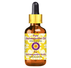 Deve Herbes Ashwagandha Oil in glass dropper bottle for precise application.