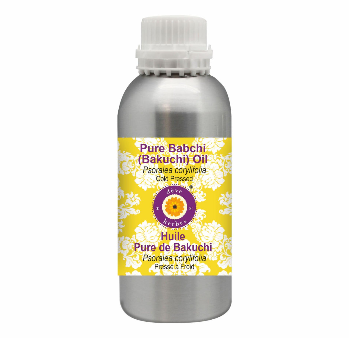 Deve Herbes Babchi oil bottle front view for skin care and dilution