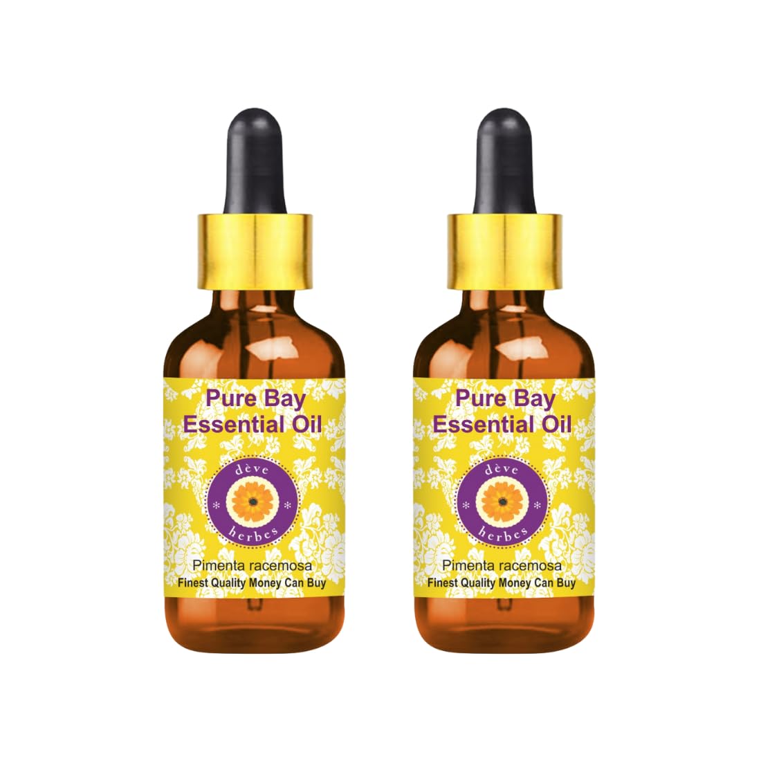 deve-herbes Bay essential oil bottle close-up for aromatherapy and skin care