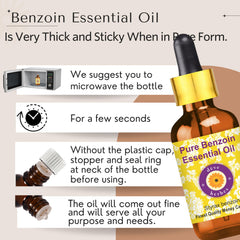 deve herbes benzoin essential oil amber glass bottle ready for storage.