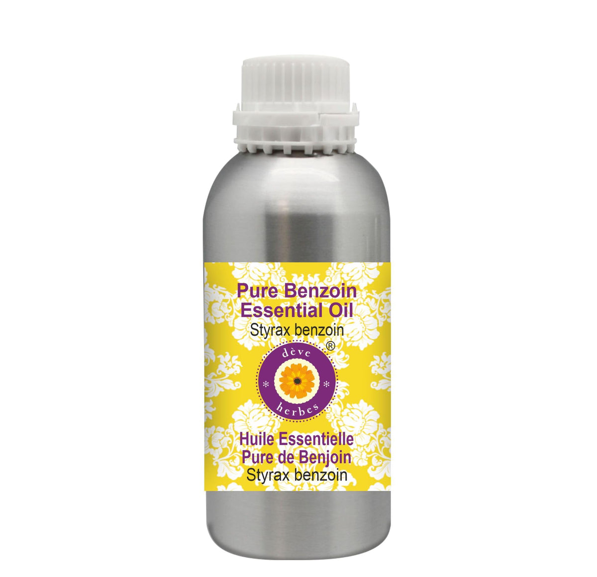 Deve Herbes benzoin oil in amber bottle for precise dosing.