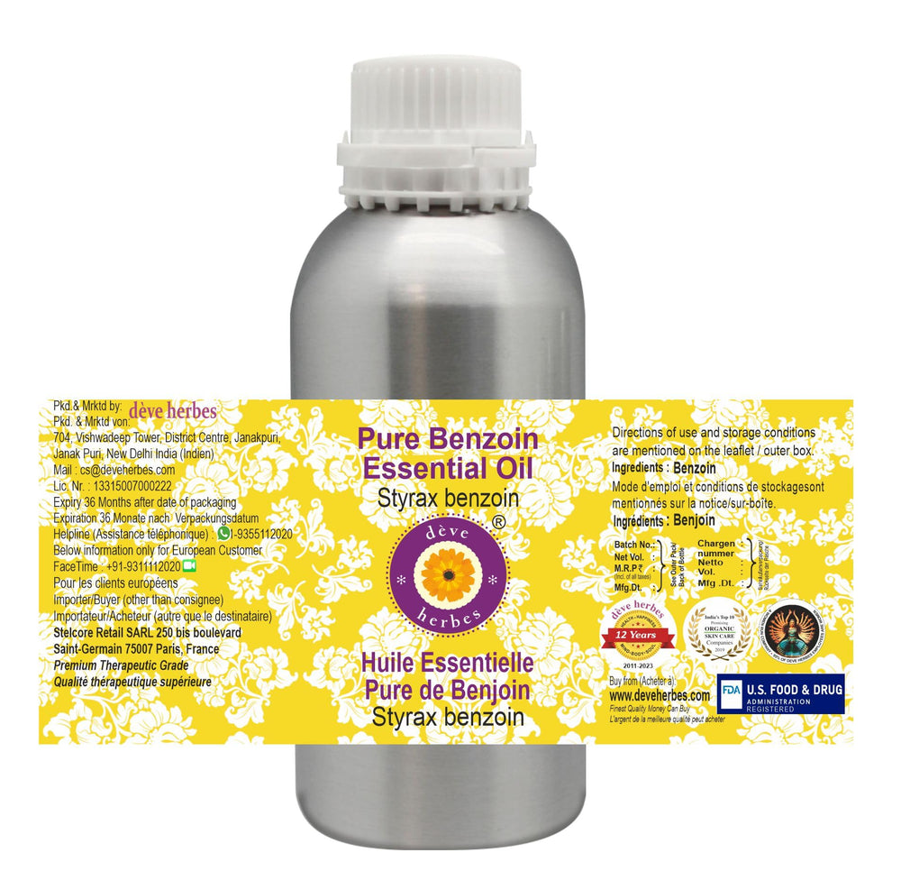 Droplets of benzoin oil reveal a rich, resinous aroma.