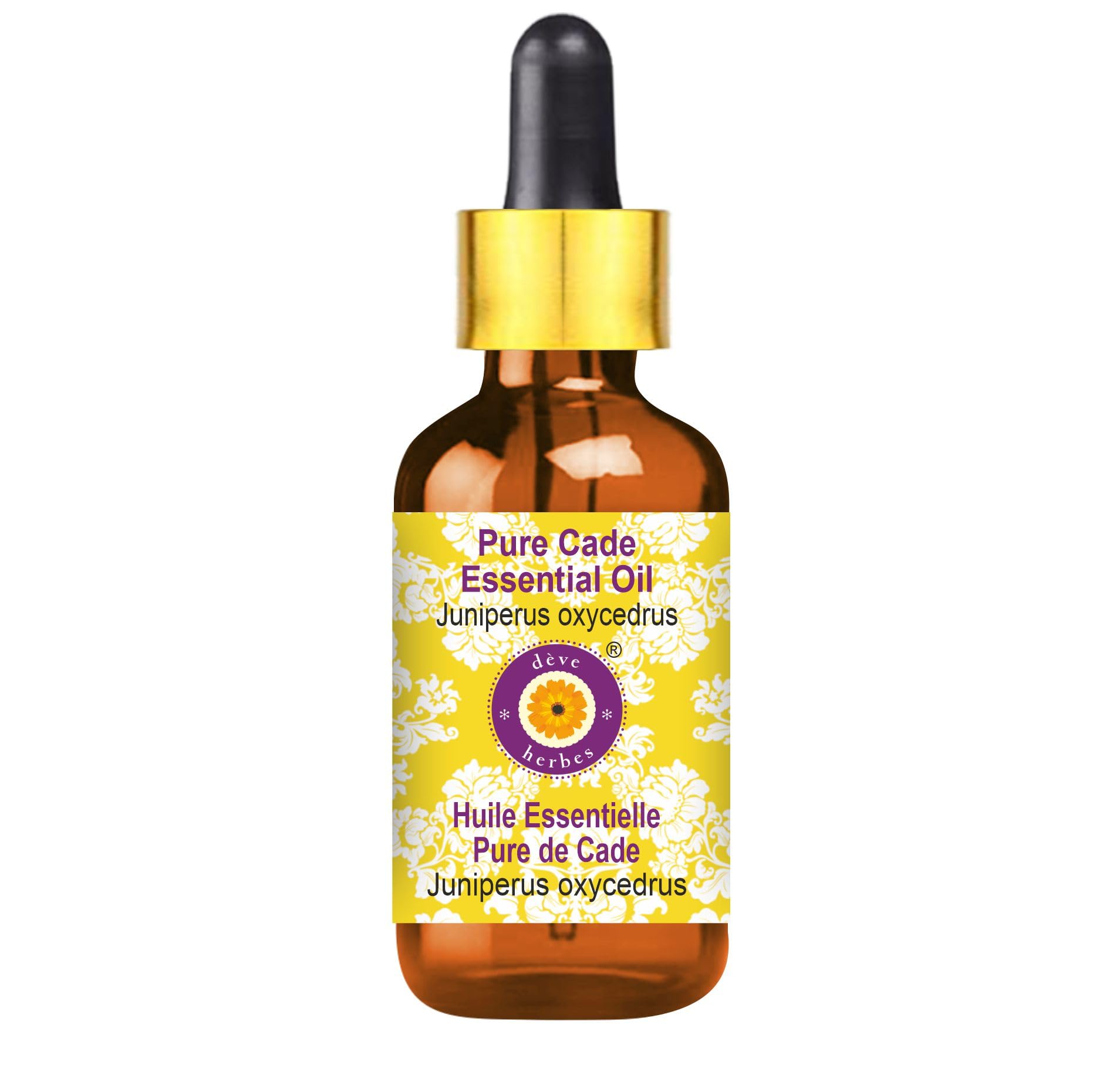 deve herbes Cade essential oil bottle with dropper for precise dilution