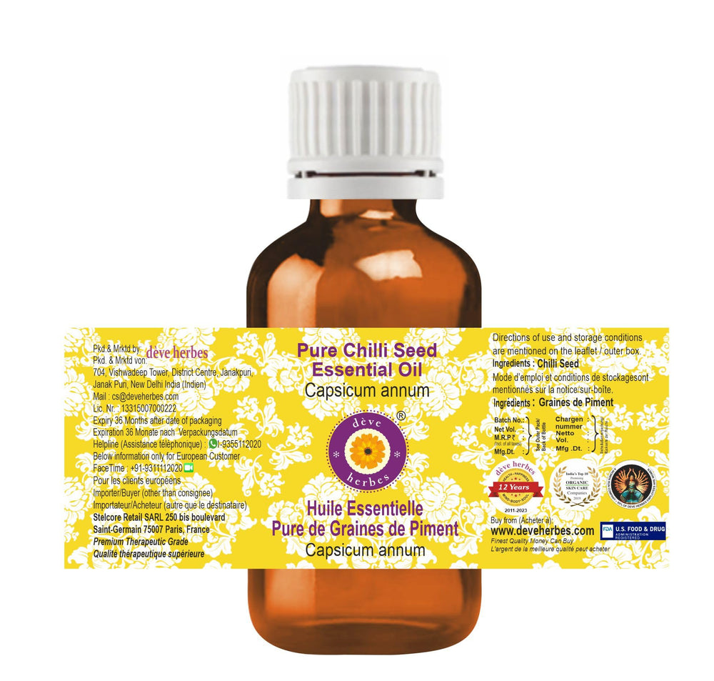 deve-herbes chilli seed oil dropper, precise dispensing for dilutions