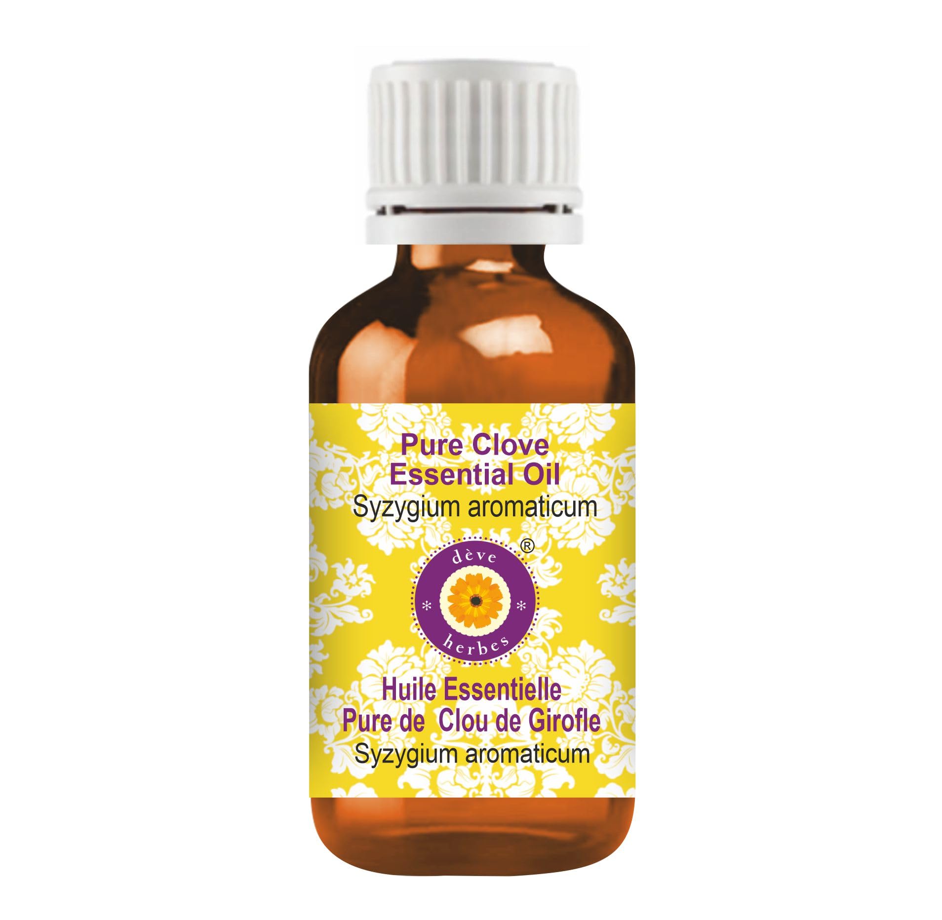 d3ve9 herbes clove oil bottle front shows premium amber packaging and purity