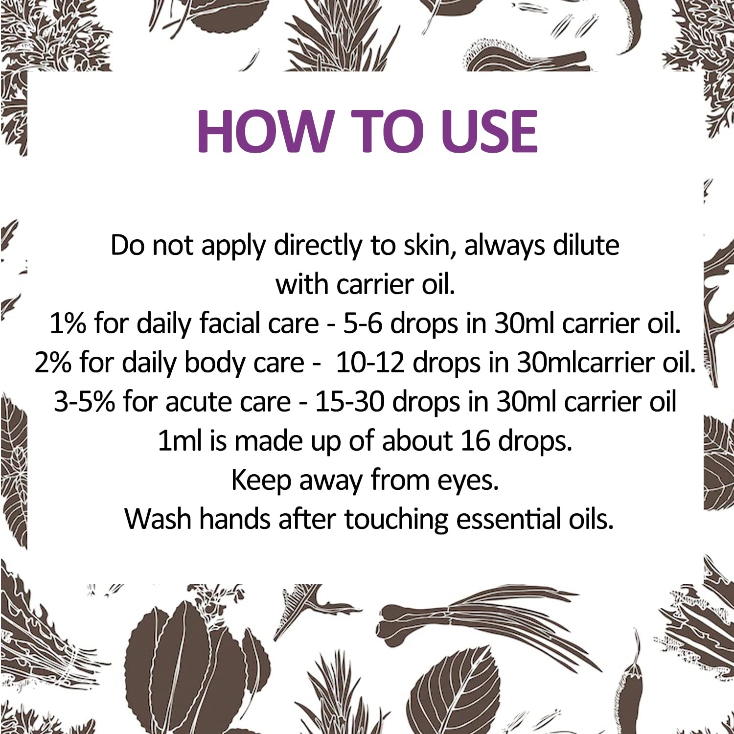 dève herbes Cypress essential oil with a dilution guide for safe use.