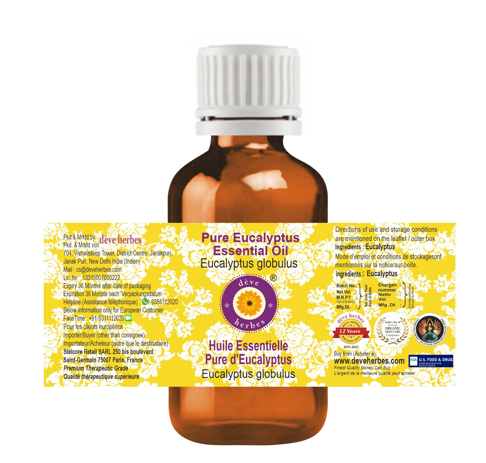Dève Herbes eucalyptus globulus leaves close-up highlighting the single-ingredient oil