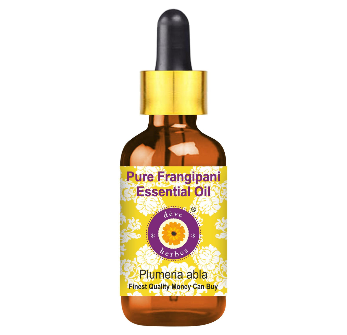dève herbes Frangipani essential oil bottle with dropper for precise dosing and fragrance.