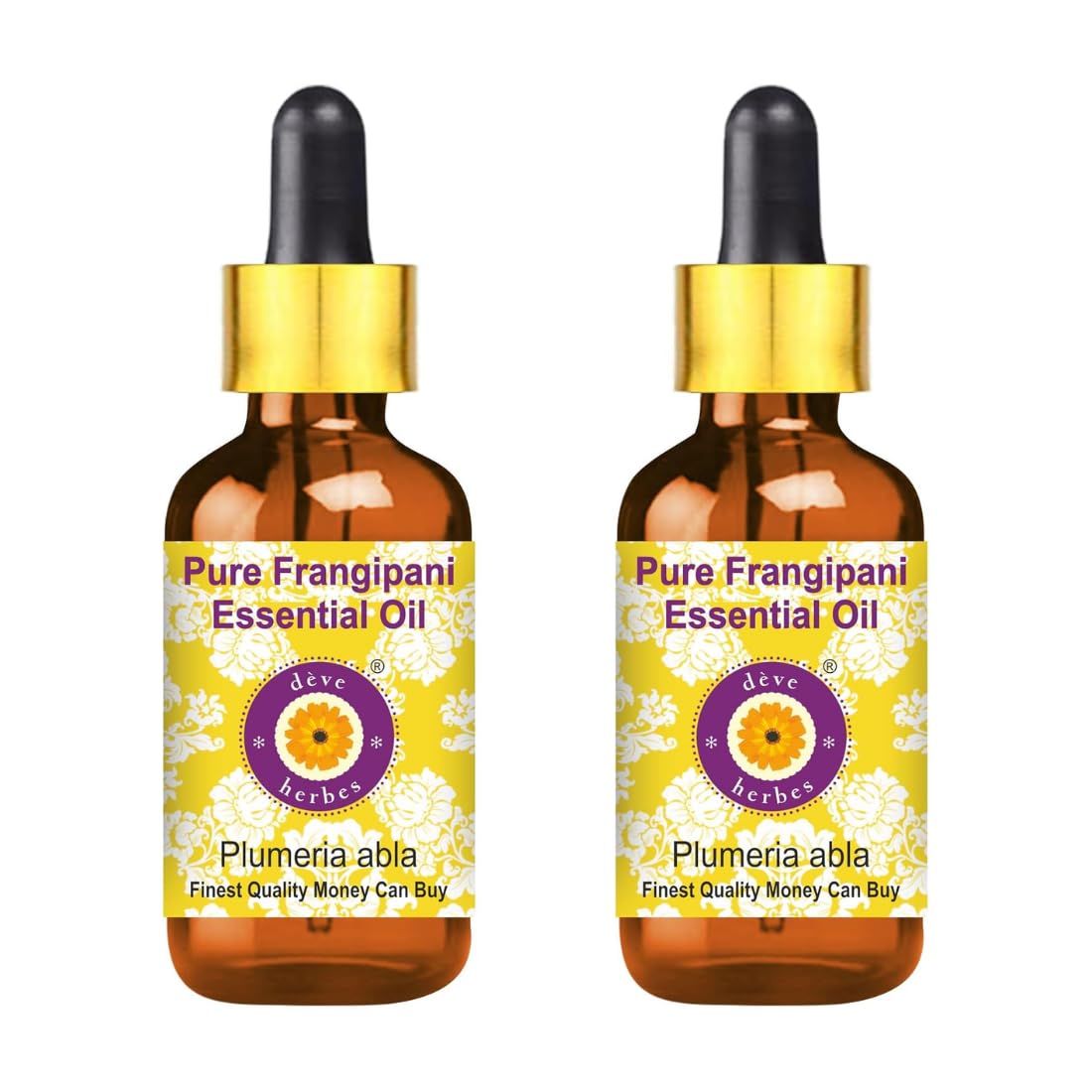deve herbes Frangipani essential oil bottle and dropper for precise dosing and potency