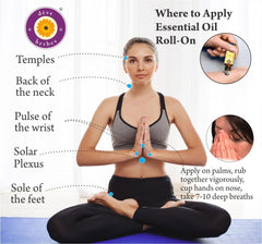 Deve Herbes frankincense roll-on held near the nose for easy breathing moments.
