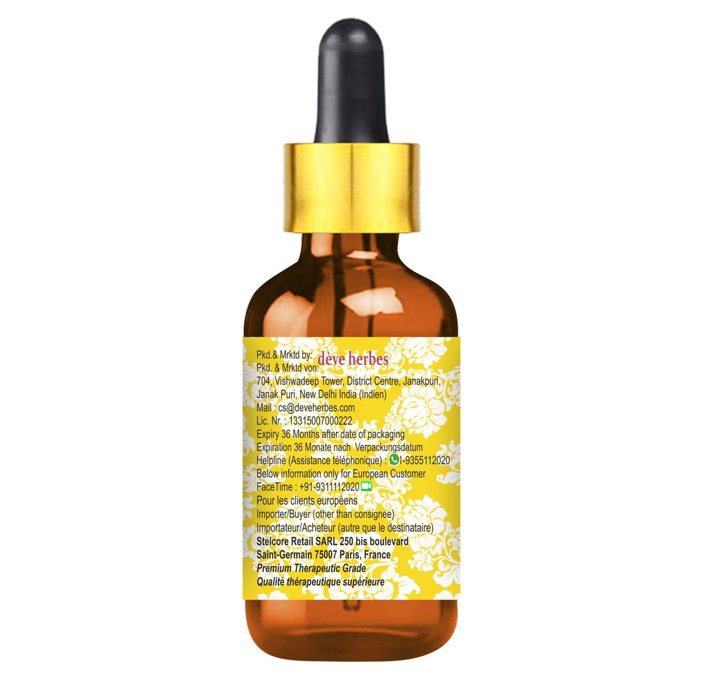 dève herbes Gurjun Balsam dropper cap enables controlled use.