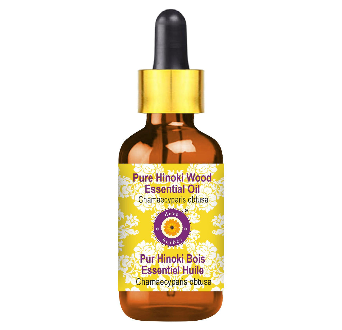 dcuve herbes Hinoki wood essential oil bottle, pure formulation for skin and aromatherapy