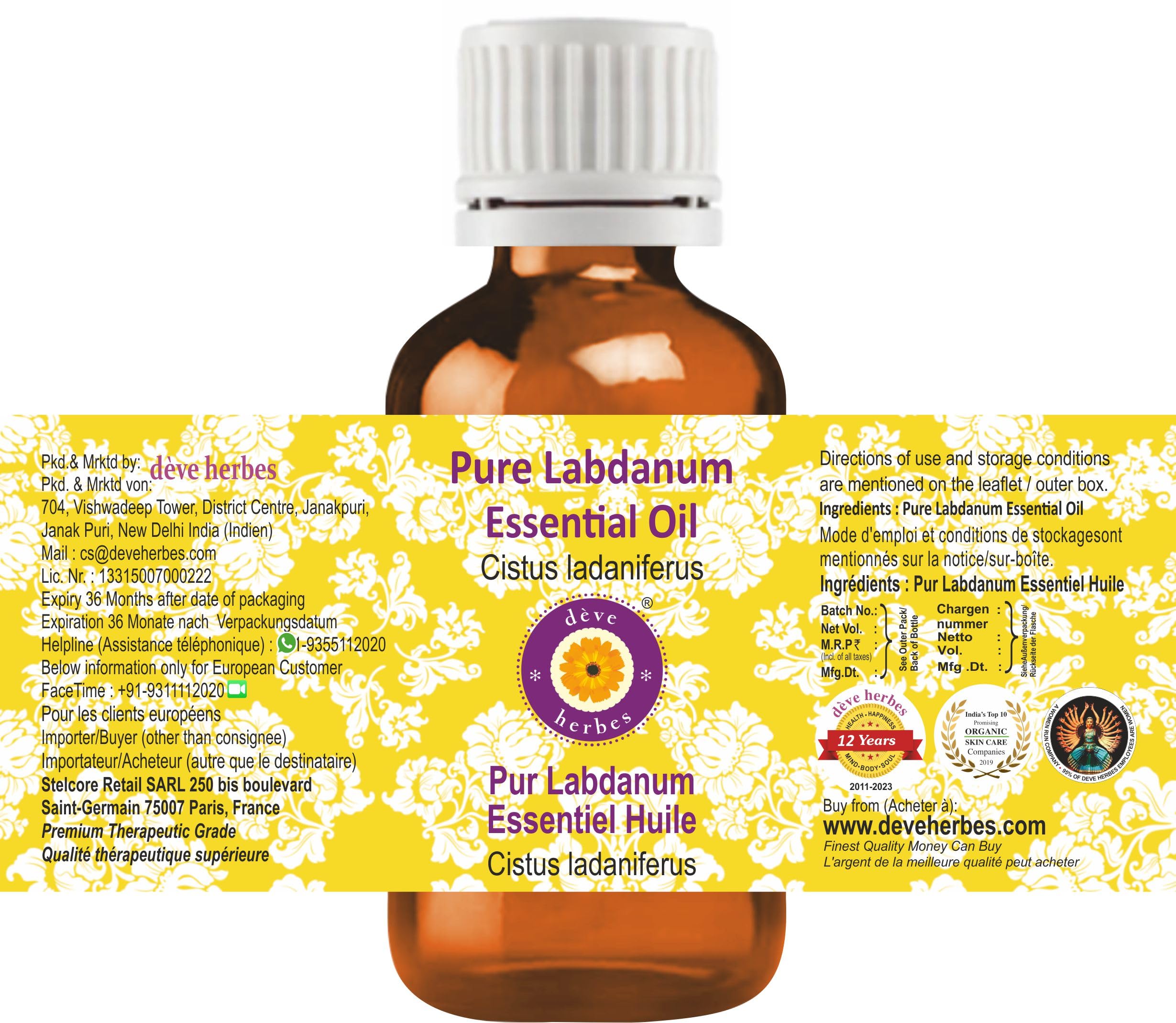 dève herbes Labdanum amber glass bottle preserves potency