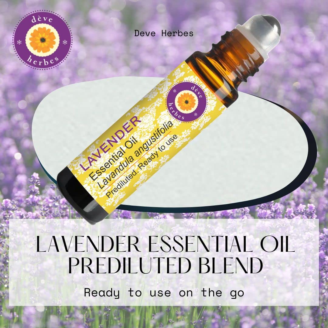 Deve Herbes Lavender roll-on dispensing, convenient for on-the-go application
