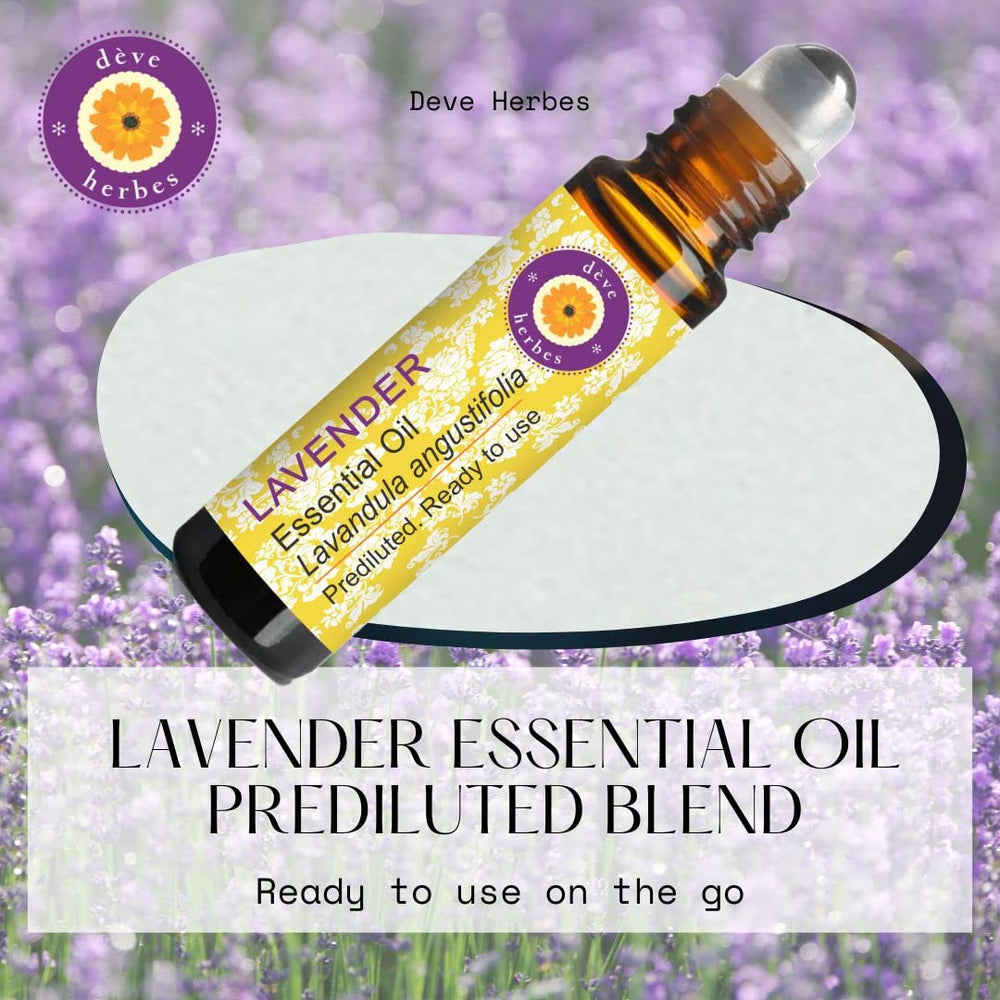 Deve Herbes Lavender roll-on dispensing, convenient for on-the-go application