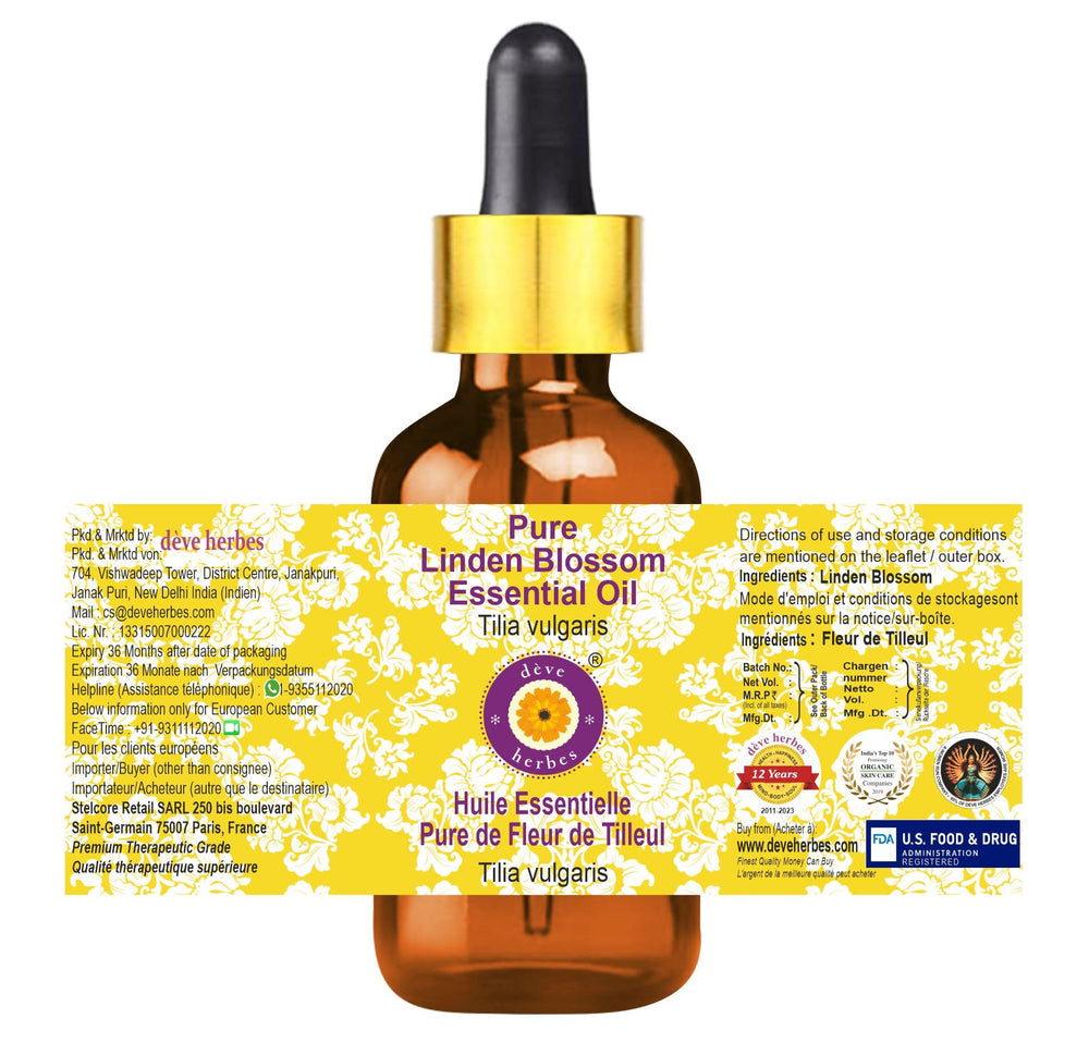 deve herbes Linden essential oil steam distilled purity in small batches.