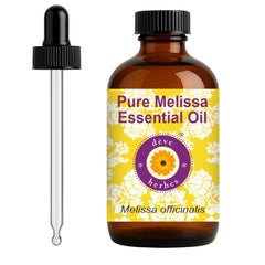 dève herbes Melissa essential oil bottle with dropper, pure steam-distilled quality for skincare routines