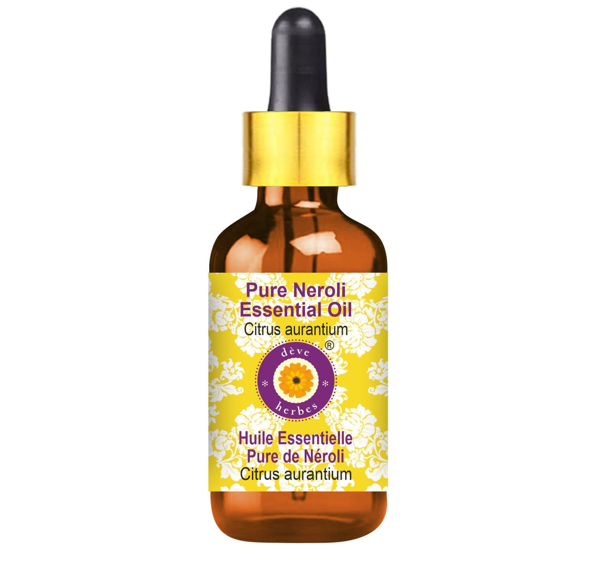 Deve Herbes Neroli oil bottle dropper for precise, mess-free application.