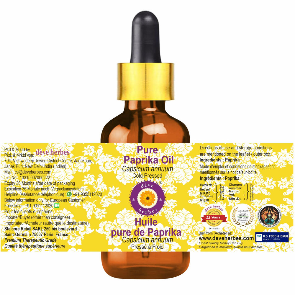 dève herbes Paprika Oil cold-pressed process emphasizes purity