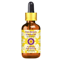 Deve Herbes benzoin oil bottle with dropper for precise aromatherapy application.