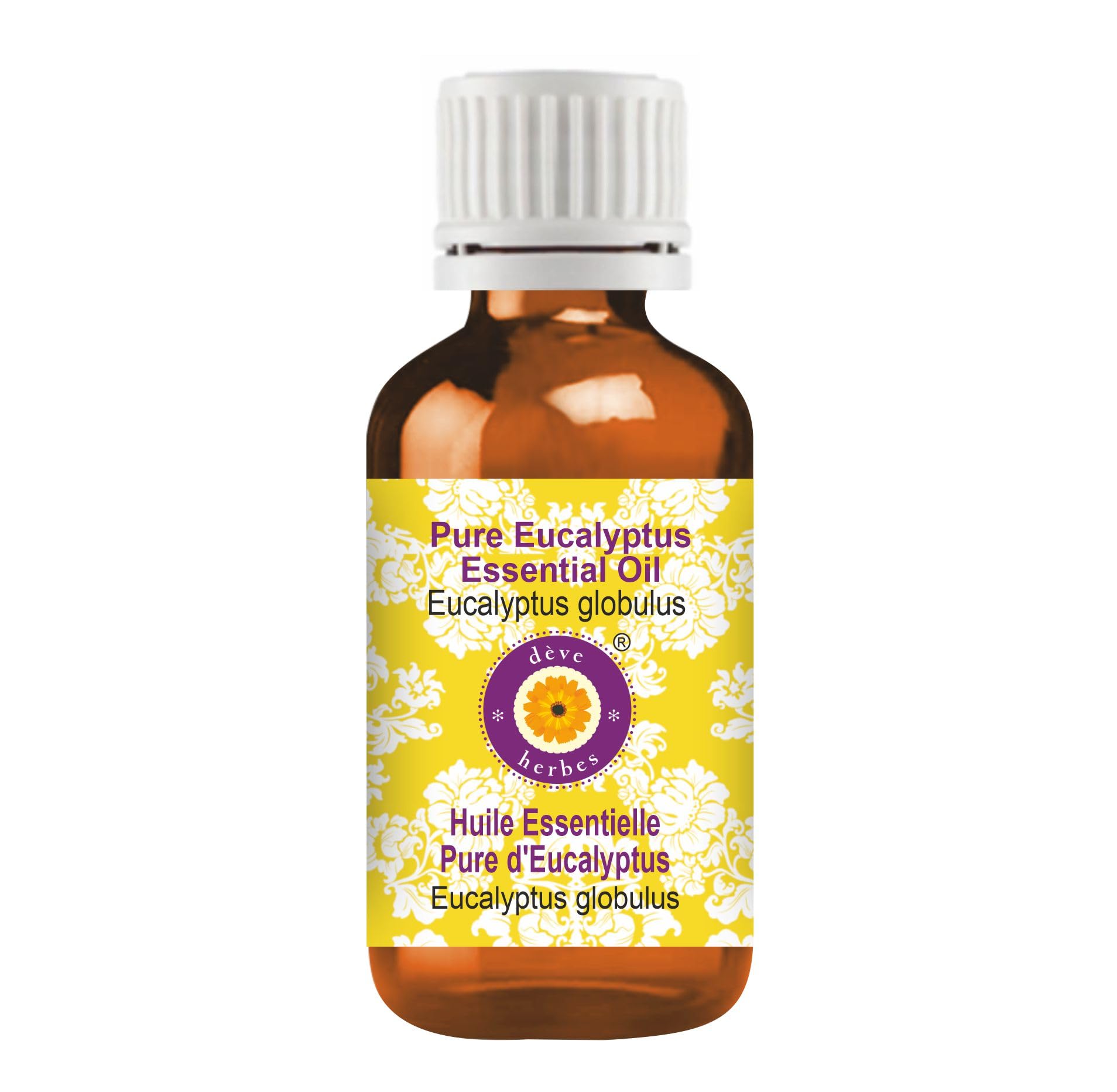 Dève Herbes pure eucalyptus oil bottle for diffusion and skincare prep