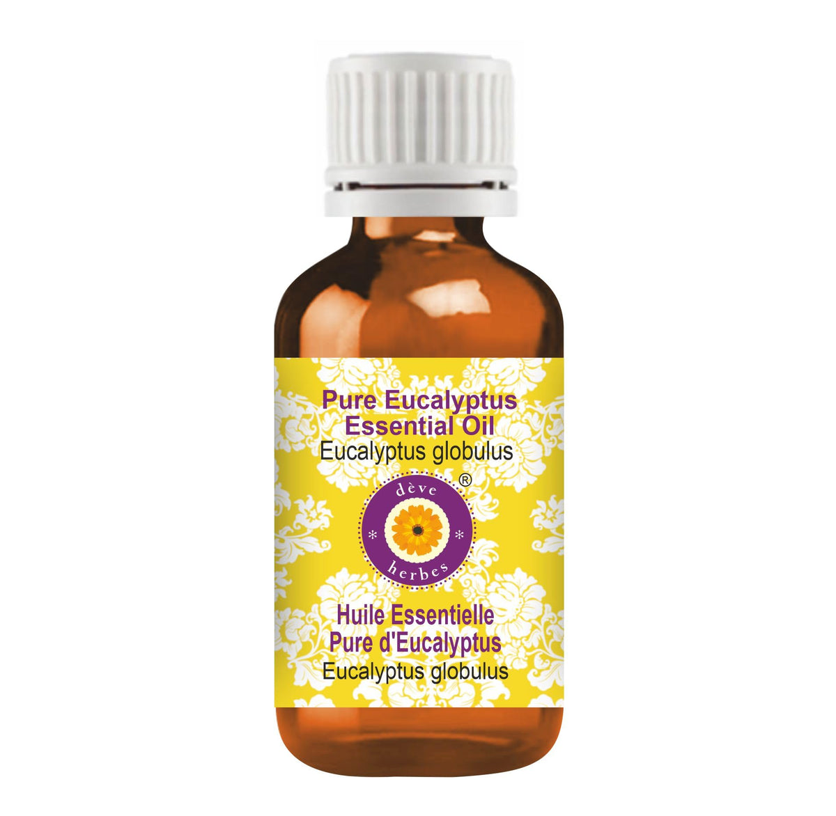 Dève Herbes pure eucalyptus oil bottle for diffusion and skincare prep
