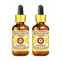 Deve Herbes Fenugreek oil bottle with dropper for skin and hair care.