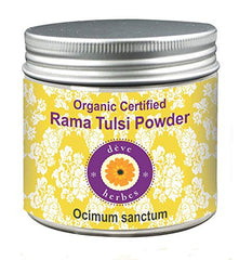 Deve Herbes Rama Tulsi powder front label in eco packaging, ideal for daily skin routines.