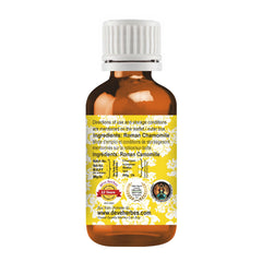 Roman Chamomile essential oil drops on cotton show safe dilution preparation.