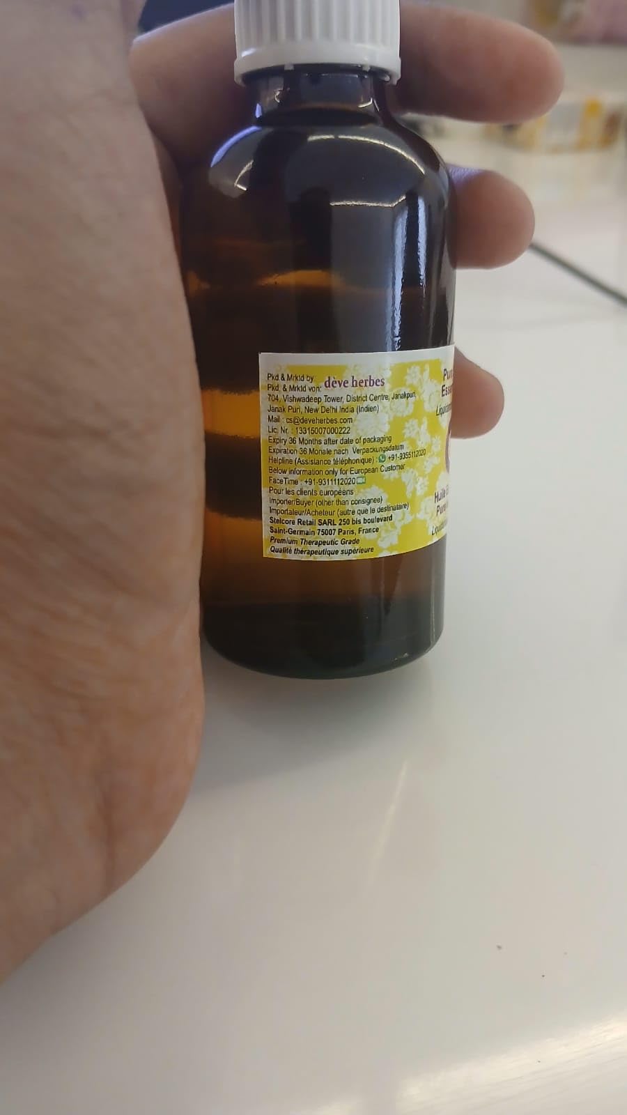 steam-distillation origin noted on Styrax oil packaging