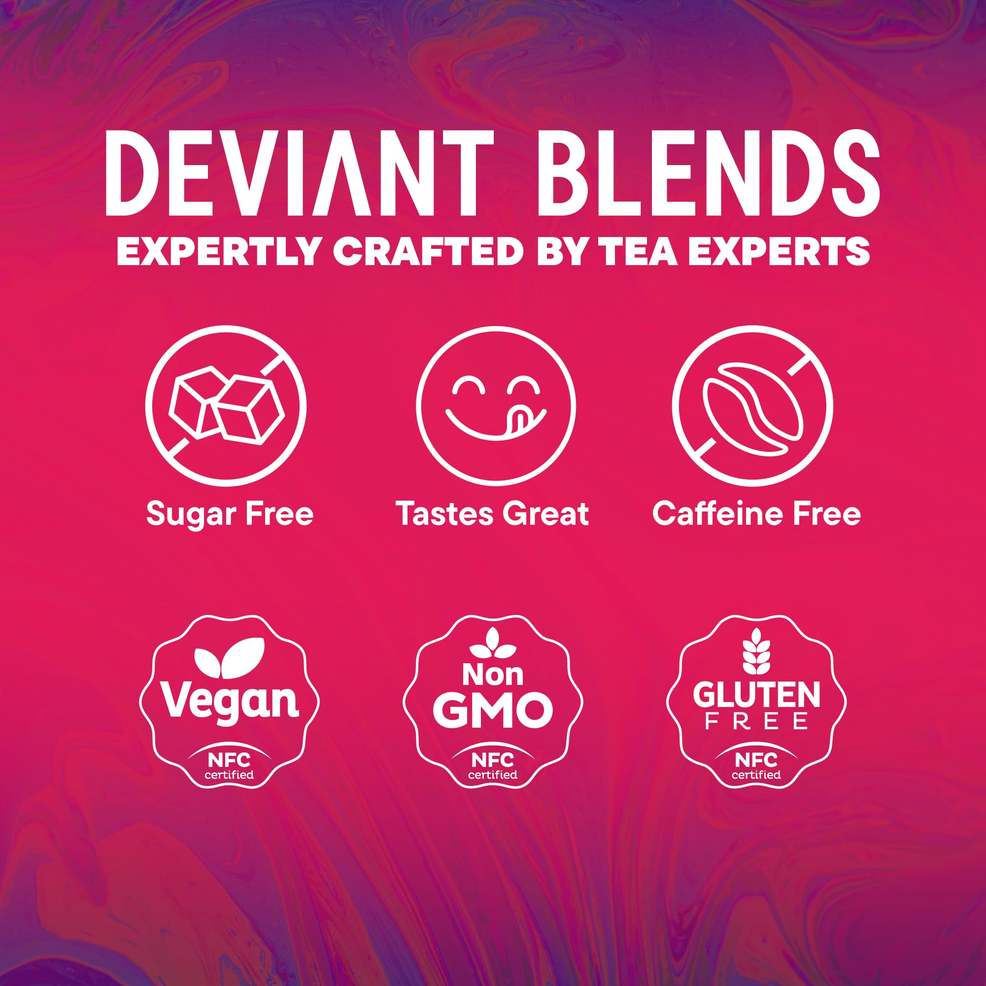 Butterfly pea flower infusion in Deviant Blends tea for vibrant color