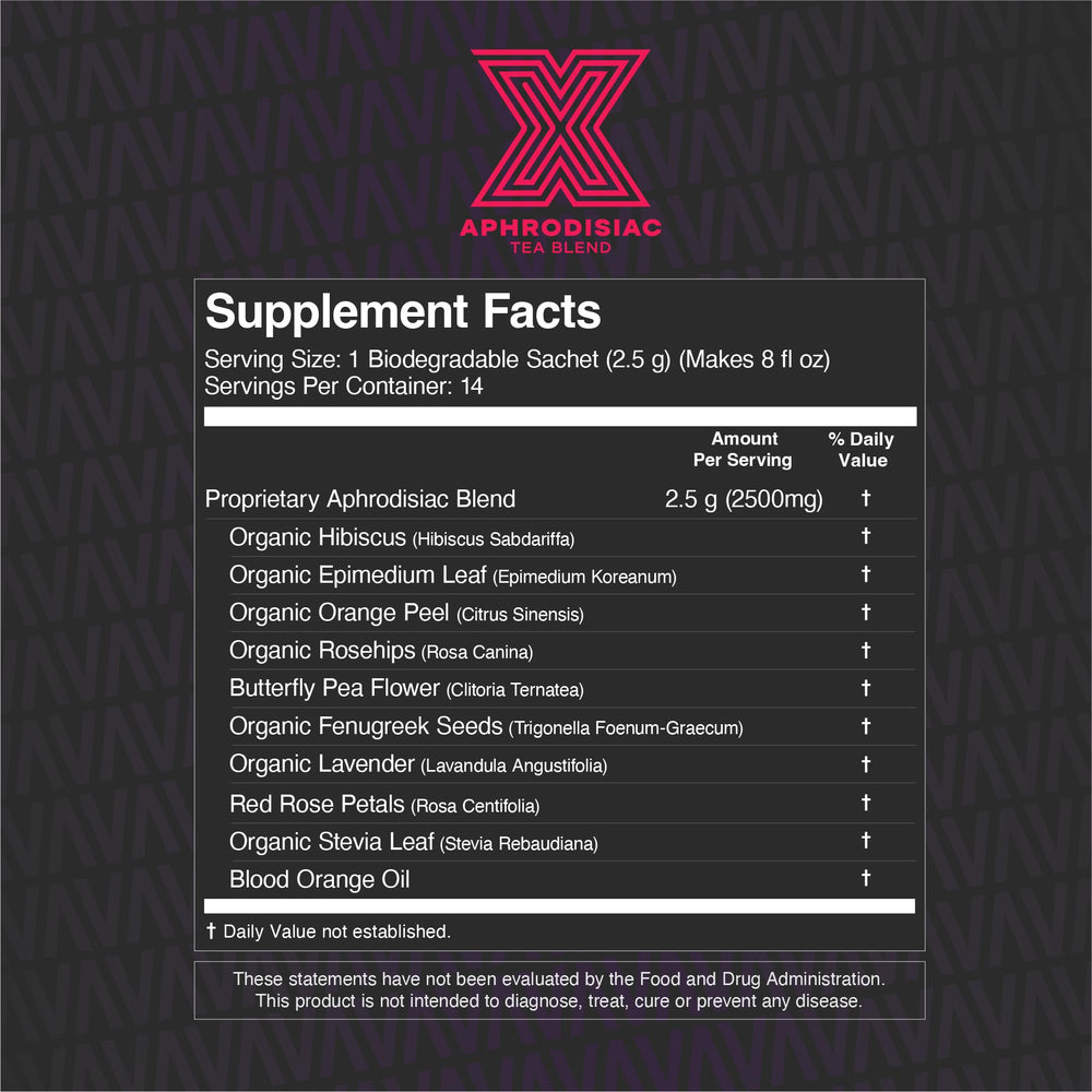 USA-made Deviant Blends aphrodisiac tea showing third-party safety testing seal