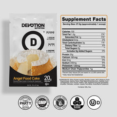 Devotion Nutrition Angel Food Cake single-serving packets ideal for on the go