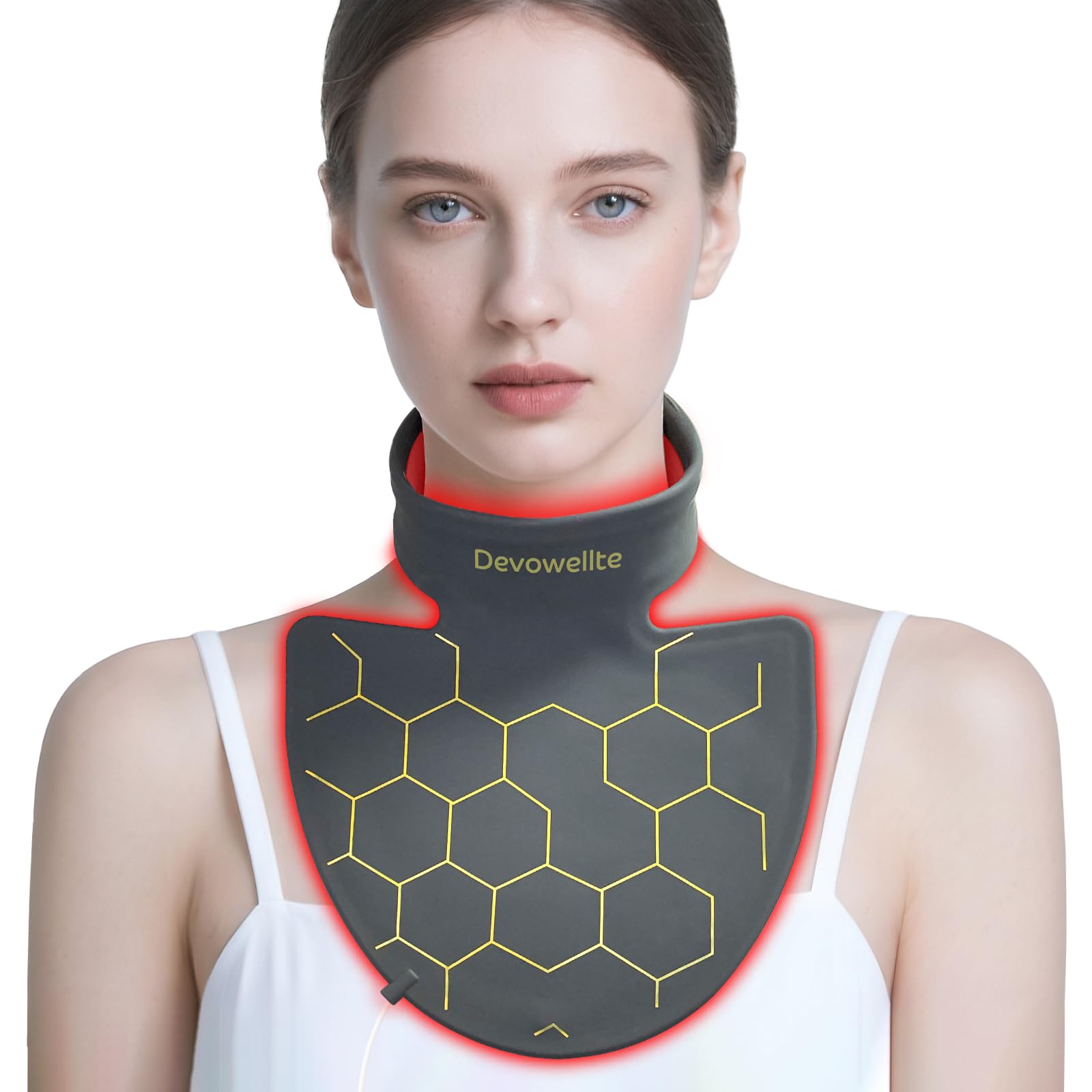 Devowellte neck-decollete red-light device for targeted at-home neck and décolleté care.