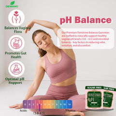 DEWANG Feminine Balance Gummies close-up shows pineapple flavor for routine