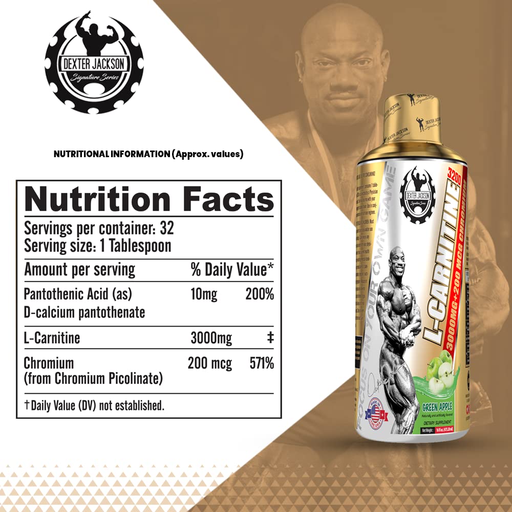 Dexter Jackson Gold Series L-Carnitine 3200 green apple flavor packaging