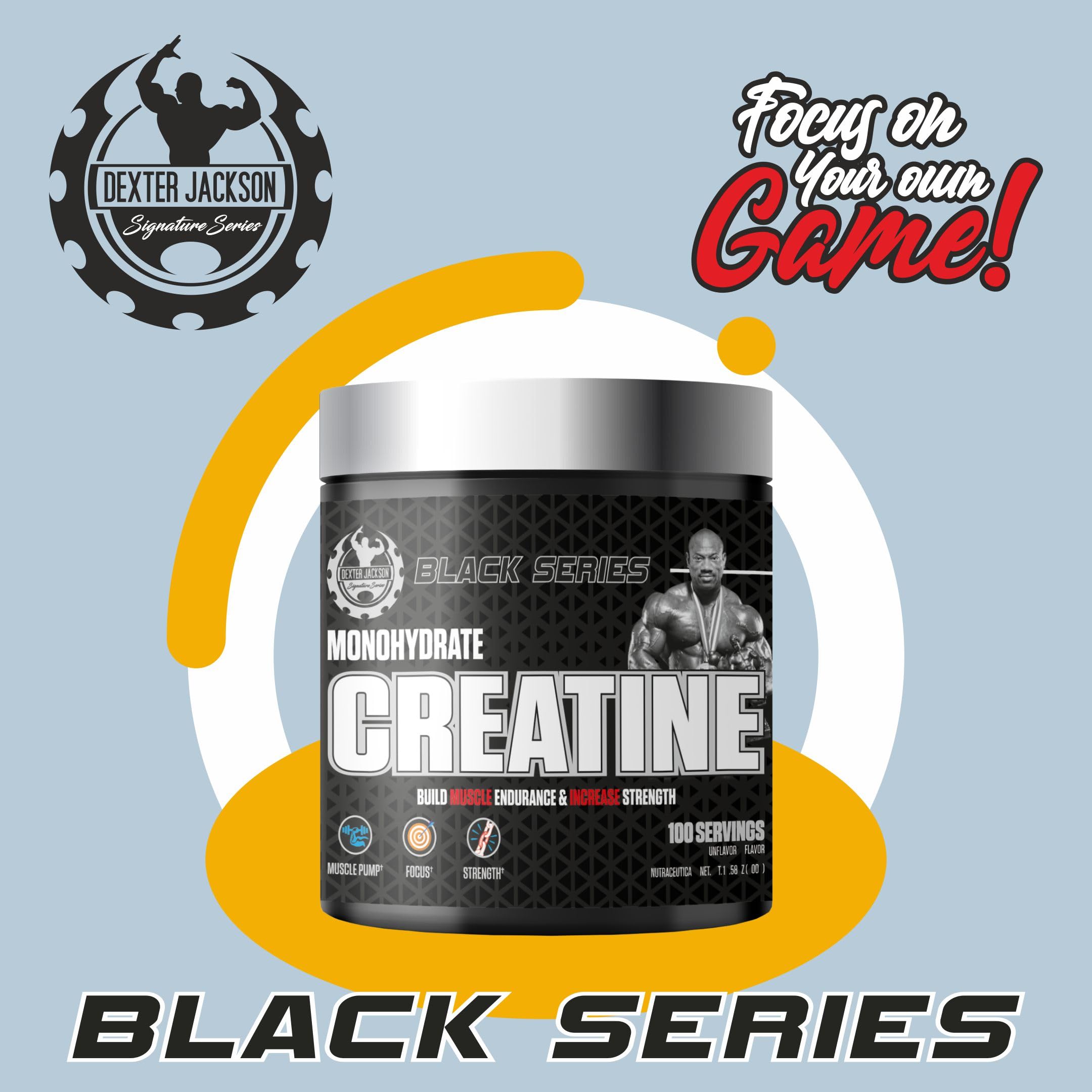 Shaker bottle ready to mix DEXTER JACKSON Creatine for training.