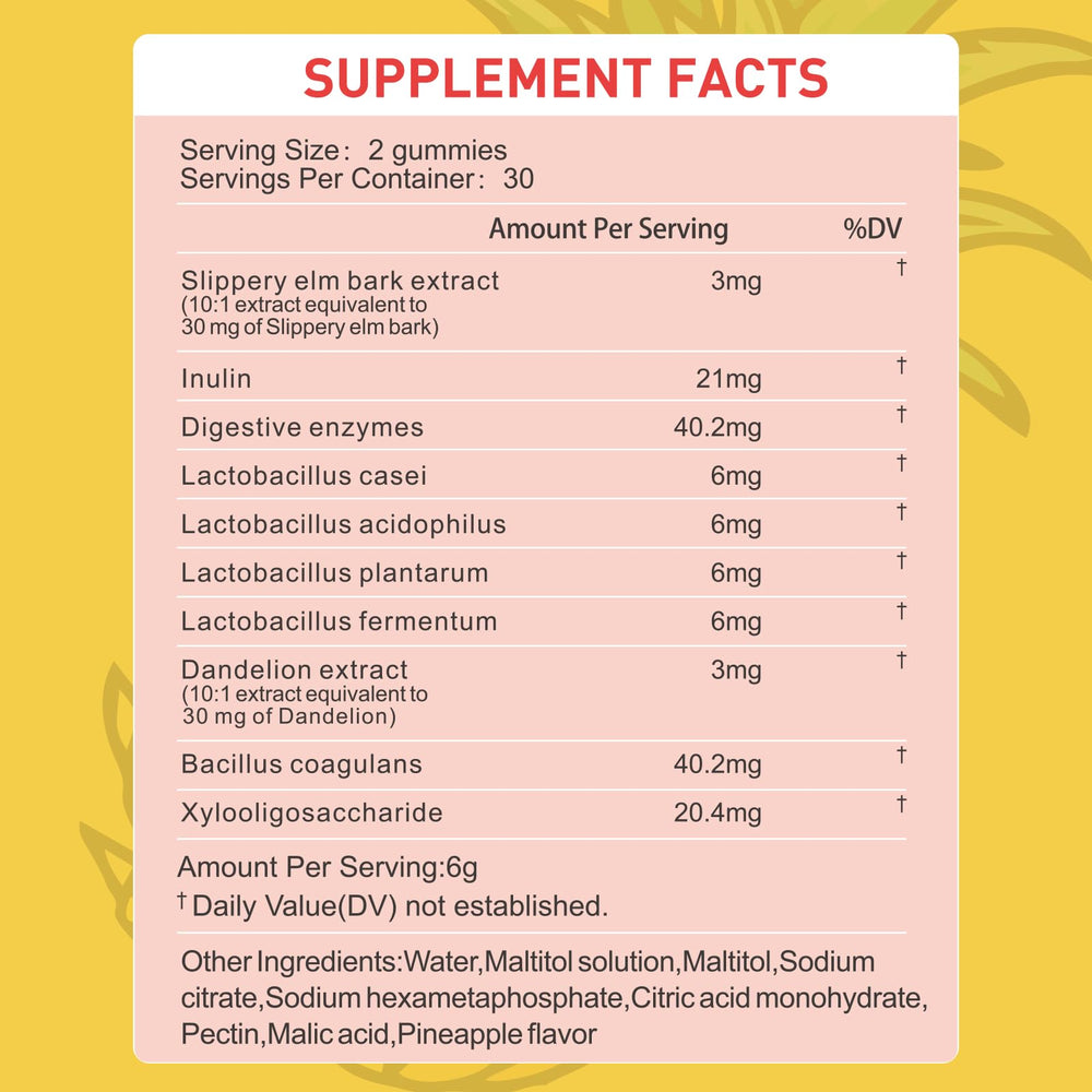 DFP TrySafe Women bottle nutrition panel, probiotic blend and slippery elm benefits