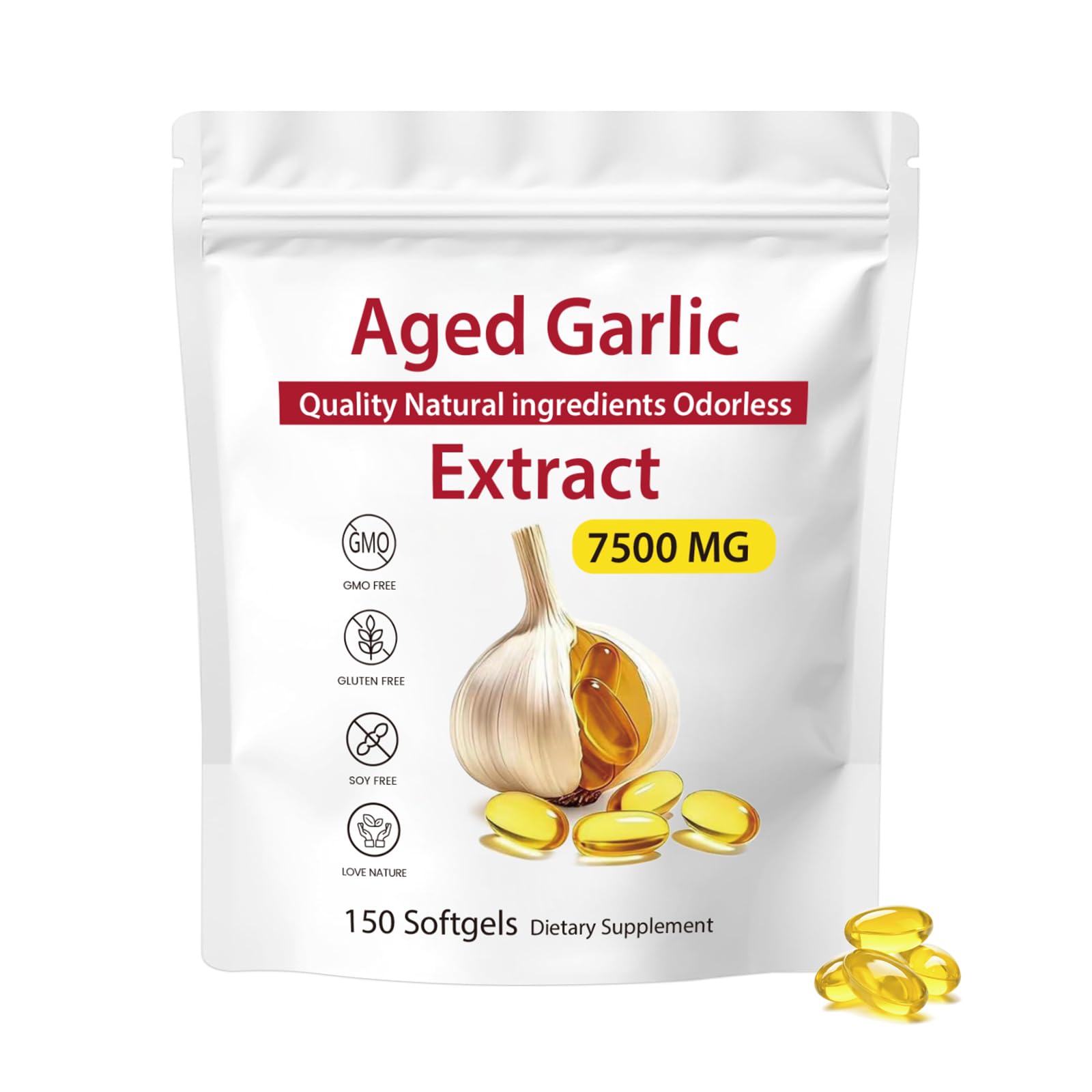 Dgtkayi aged garlic softgels bottle front for easy daily immune support