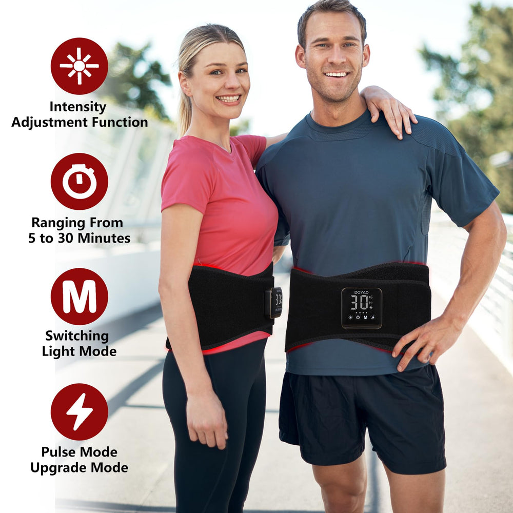 DGXINJUN cordless red light wrap back view showing ergonomic contour for comfort