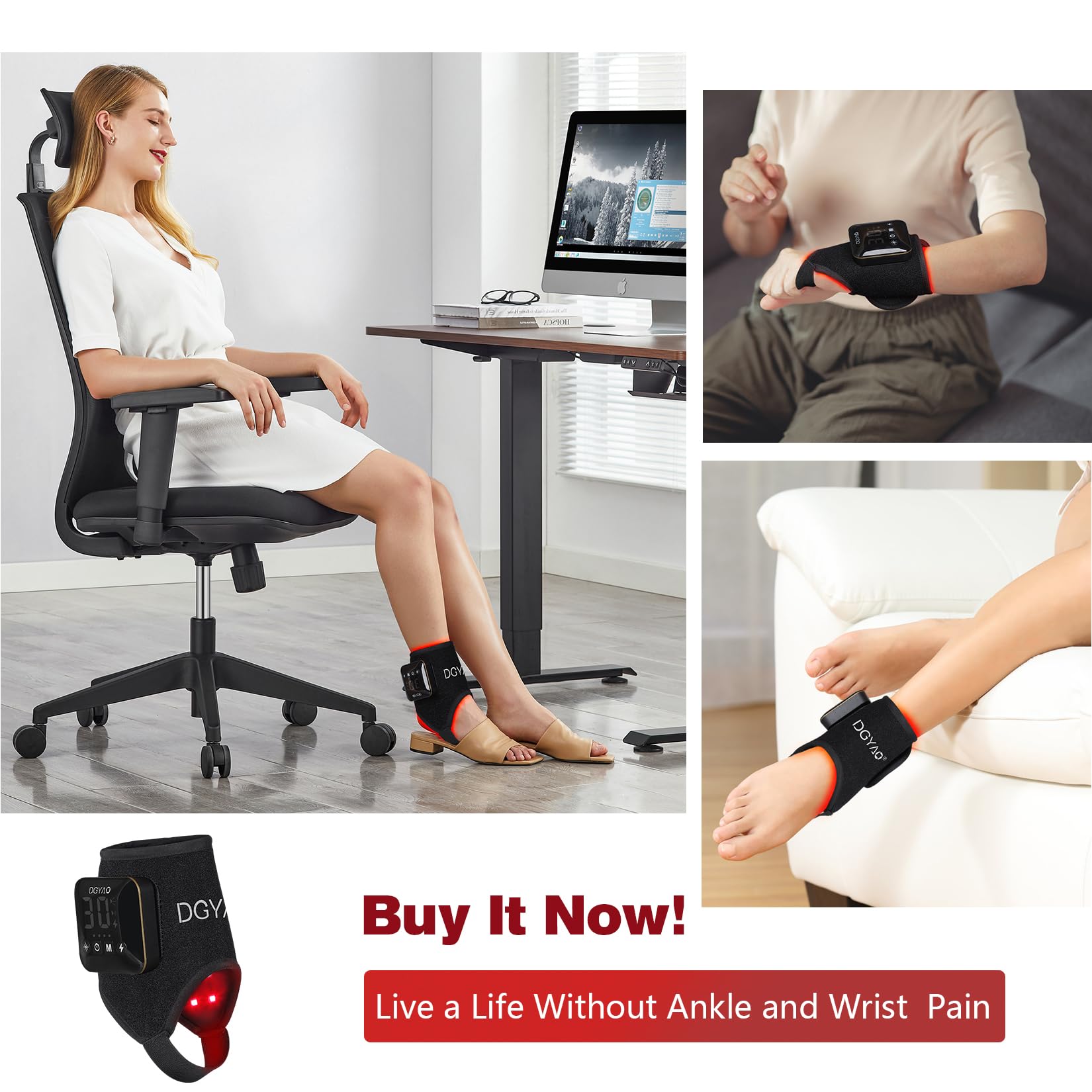DGXINJUN five intensity levels tailor sessions to user comfort.