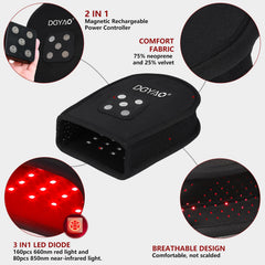 DGXINJUN red 660nm LEDs delivering targeted warmth on the hand