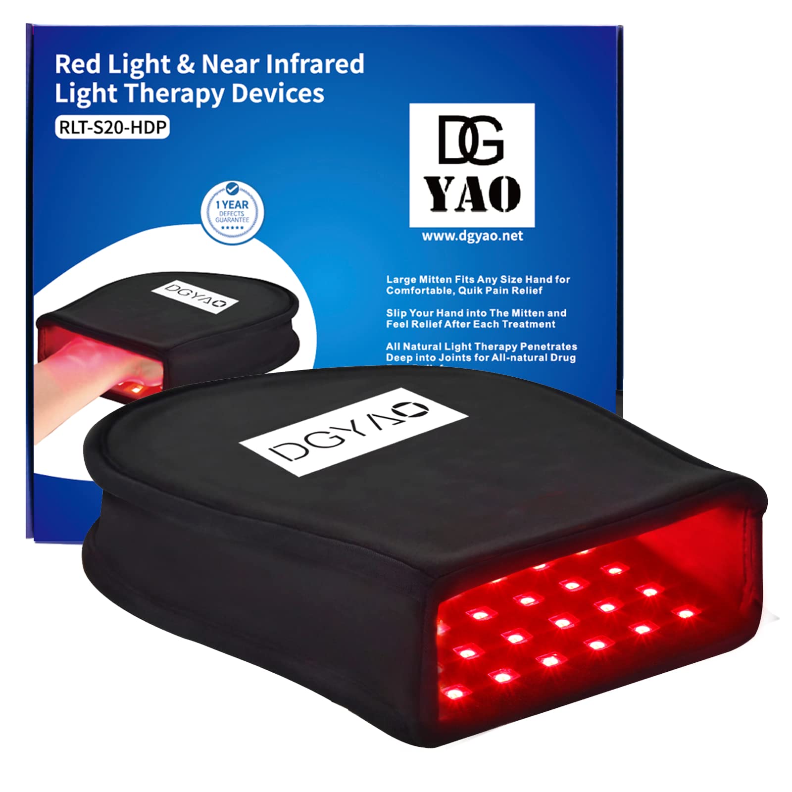 DGXINJUN red light therapy device for hands with a double-sided pad for cozy, targeted treatment