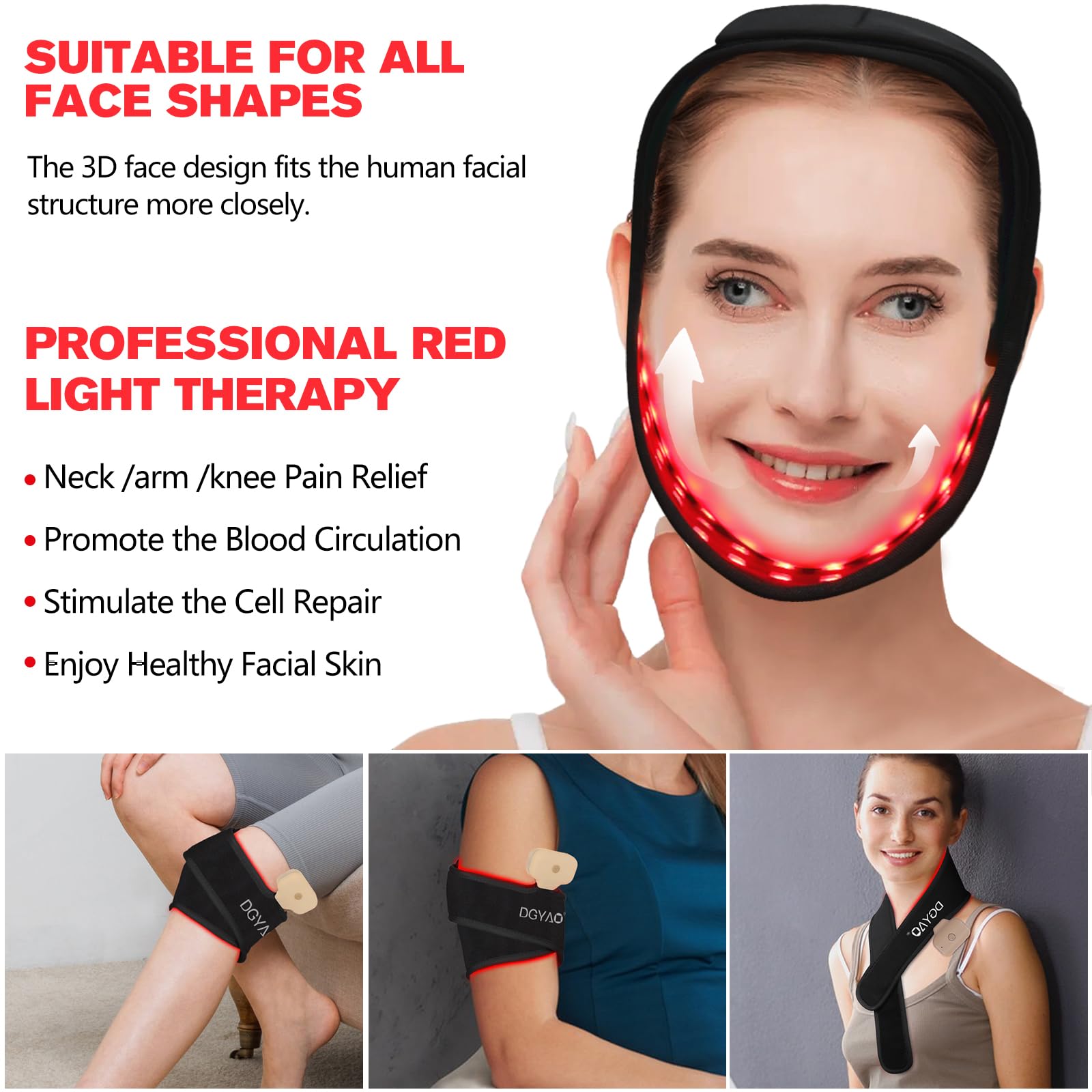 DGXINJUN velcro secure chin neck wrap stays in place.