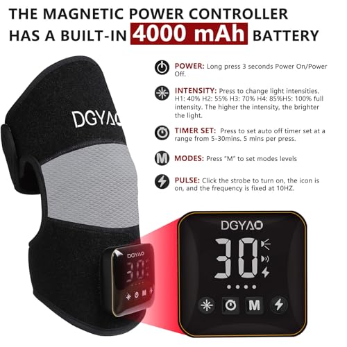 DGYAO D MAX knee wrap showing red and infrared LED coverage