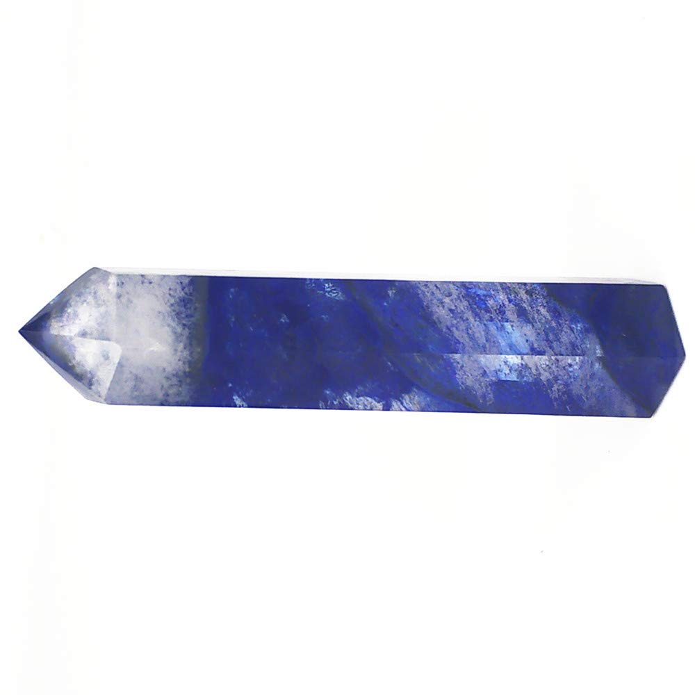 DH-Link blue quartz wand natural facets catching light